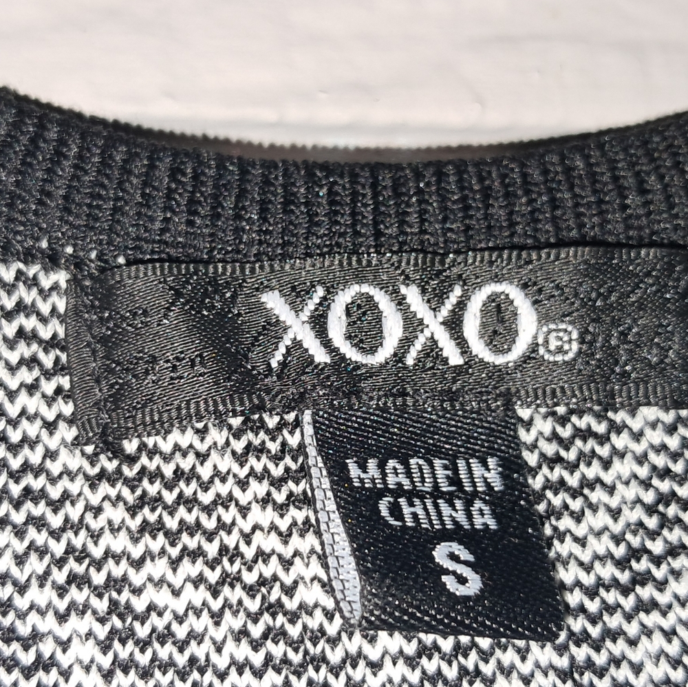 EUC XOXO Black n White Sheath Midi Dress Sleeveless V-Neck Cocktail - Picture 11 of 15